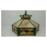Antique Stained Glass Hanging Light Fixture