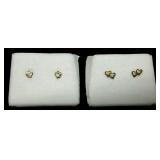 10K Black Hills Gold Stud Earrings (2 Pairs)