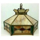 Antique Stained Glass Hanging Light Fixture