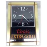 17" Coors Collector Wall Clock Extra Gold