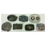 (7) Patriotic Belt Buckles