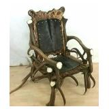 Bull Elk Antler Rustic Mountain Throne