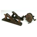 (2) Antique Hand Planers & Grinder