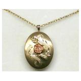 14K Black Hills Gold Locket Pendant w/ Chain