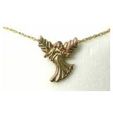 10K Black Hills Gold Angel Pendant w/ Chain