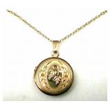 14K Black Hills Gold Filled Round Locket w/ Chain