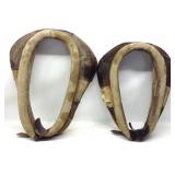 (2) Vintage Canvas & Leather Horse Collar