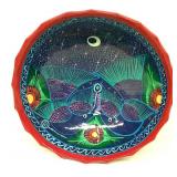 Hand Painted Mexican Footed Pottery Bowl