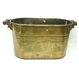 Antique Brass Wash Tub w/ Wood Handles