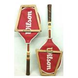 (2) Vintage Wilson Tennis Rackets w/ Cases