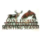 Metal "Gone Fishing..." Sign