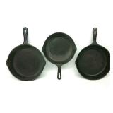 (3) Cast Iron Pans