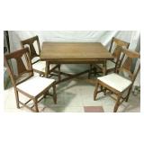 Oak Dining Table w/ 4 Chairs