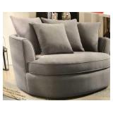 Grey Fabric Accent Chair