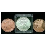 (3) 1oz .999 Pure Walking Liberty Dollar Coins