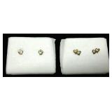 10K Black Hills Gold Stud Earrings (2 Pairs)