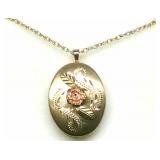 14K Black Hills Gold Locket Pendant w/ Chain
