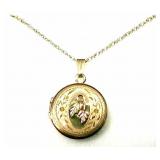 14K Black Hills Gold Filled Round Locket w/ Chain