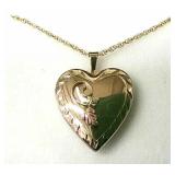 14K Black Hills Gold Filled Heart Locket w/ Chain