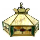 Antique Stained Glass Hanging Light Fixture