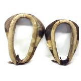 (2) Vintage Canvas & Leather Horse Collar