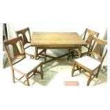 Oak Dining Table w/ 4 Chairs