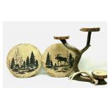 Driftwood/ Antler Candle Stand & Rustic Wall Art