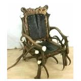 Bull Elk Antler Rustic Mountain Throne