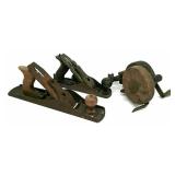 (2) Antique Hand Planers & Grinder