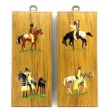 2 Hand Painted Native American Wall Art