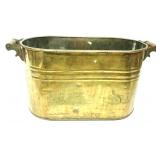 Antique Brass Wash Tub w/ Wood Handles