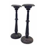 (2) Iron Candlesticks