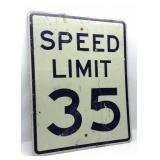 Metal Speed Limit 35 Sign