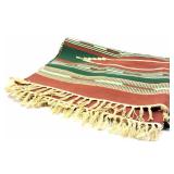 Green, Red & White Woven Blanket