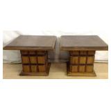 (2) Square Retro End Tables