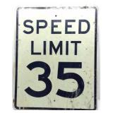 Metal Speed Limit 35 Sign