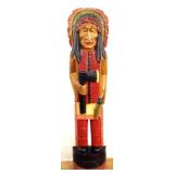 Wooden Cigar Store Native American Statue