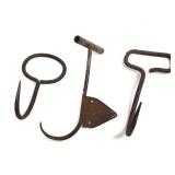 3 Classic Hay Hooks Different Shapes & Sizes