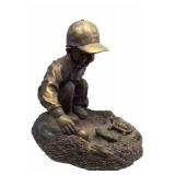 Lawn & Garden Child Playing Ball Statue