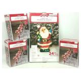 Santa & Candy Cane Light Up Decorations