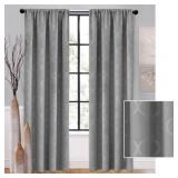 (2)Gray Tonal Trellis Room Darkening Curtain Panel