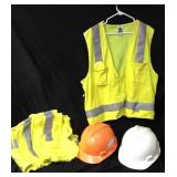 (3)High Rise Safety Vest & (2) Hard Hats
