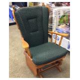 Forest Green Padded Wood Rocking Chair