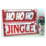 (2) Light Up Signs & (5) Decorative Bells