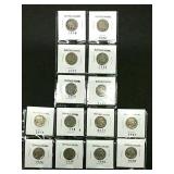14 Circulated Buffalo Nickels