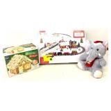 Village Train Set, Gingerbread Kit & Elephant