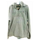 New Large Grey Cat Zip-Hoodie