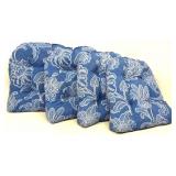 (4) Blue Floral Chair Cushions