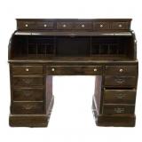 Large Solid Wood Roll Top Desk