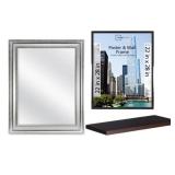 Mirror, Picture Frame, & Floating Shelf